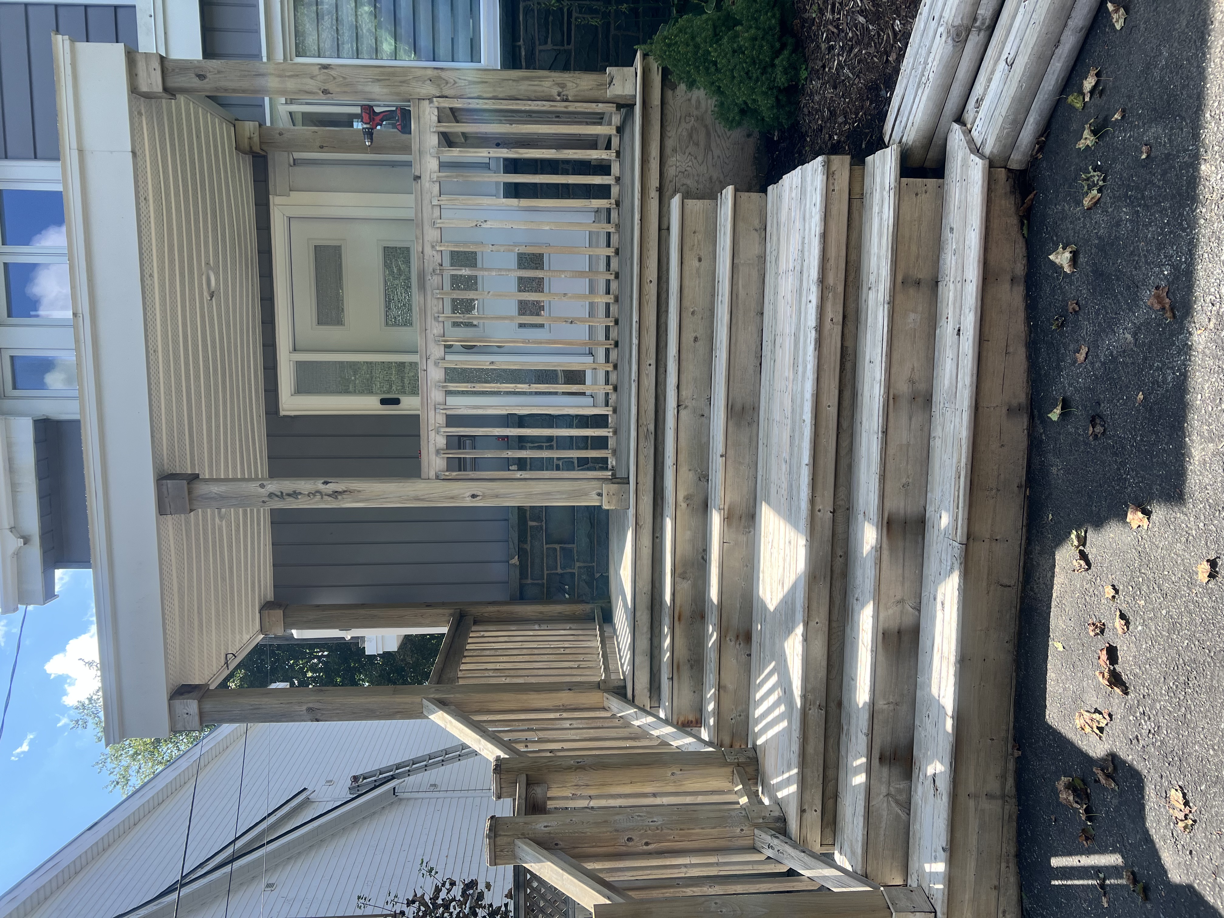 Rebuilt deck steps