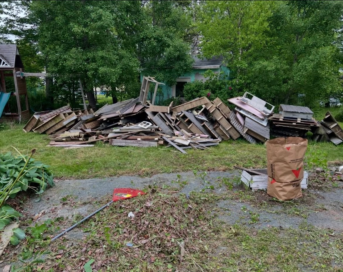 Before - massive debris pile